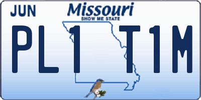 MO license plate PL1T1M