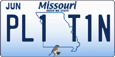 MO license plate PL1T1N