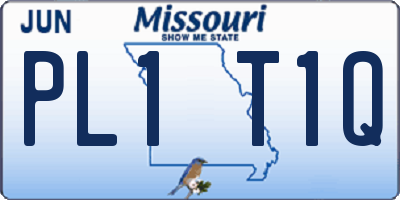 MO license plate PL1T1Q
