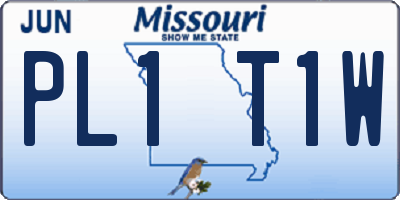 MO license plate PL1T1W
