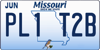 MO license plate PL1T2B