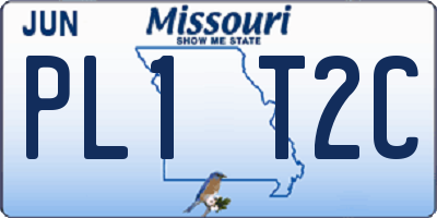MO license plate PL1T2C