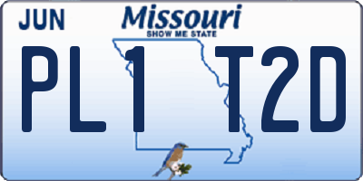 MO license plate PL1T2D