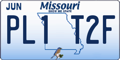MO license plate PL1T2F
