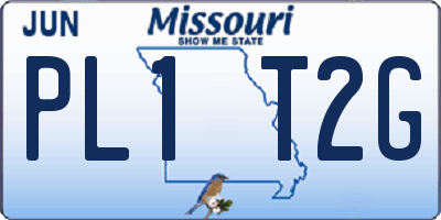 MO license plate PL1T2G