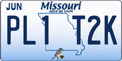 MO license plate PL1T2K