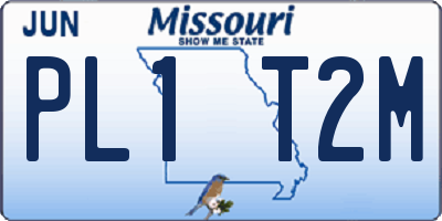 MO license plate PL1T2M