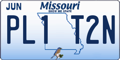 MO license plate PL1T2N