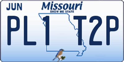 MO license plate PL1T2P