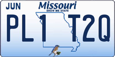 MO license plate PL1T2Q