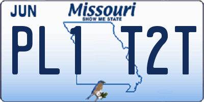 MO license plate PL1T2T