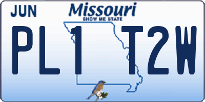 MO license plate PL1T2W