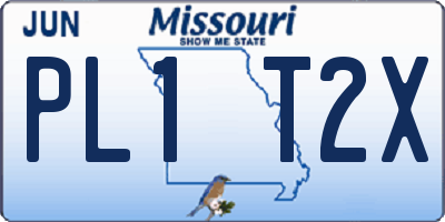 MO license plate PL1T2X