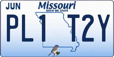 MO license plate PL1T2Y