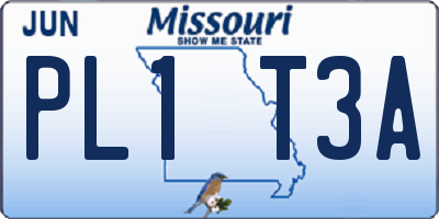 MO license plate PL1T3A