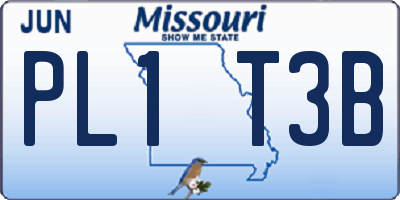 MO license plate PL1T3B