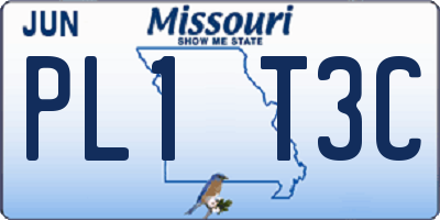 MO license plate PL1T3C