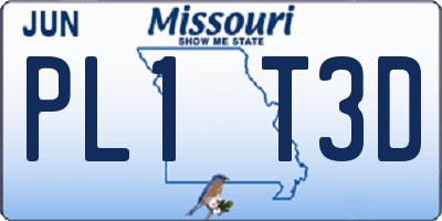 MO license plate PL1T3D