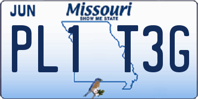 MO license plate PL1T3G