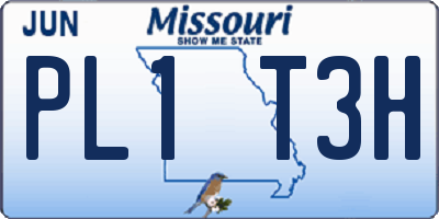 MO license plate PL1T3H