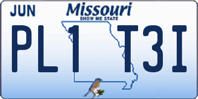 MO license plate PL1T3I