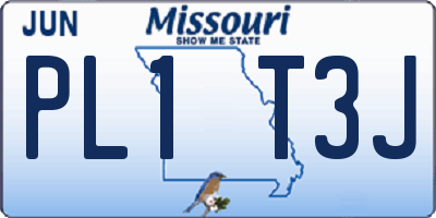 MO license plate PL1T3J