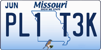 MO license plate PL1T3K