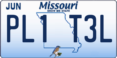 MO license plate PL1T3L