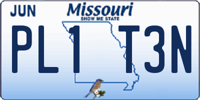 MO license plate PL1T3N