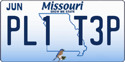 MO license plate PL1T3P