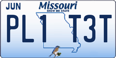 MO license plate PL1T3T