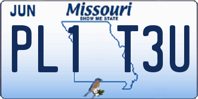 MO license plate PL1T3U