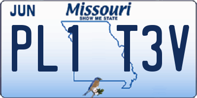MO license plate PL1T3V
