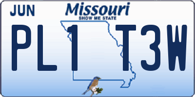 MO license plate PL1T3W