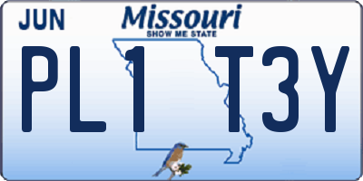 MO license plate PL1T3Y