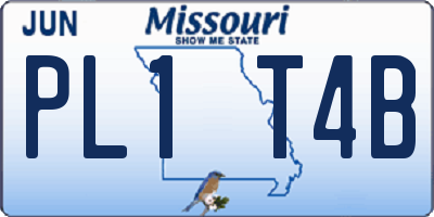 MO license plate PL1T4B