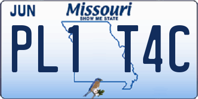 MO license plate PL1T4C