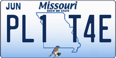 MO license plate PL1T4E