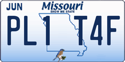 MO license plate PL1T4F