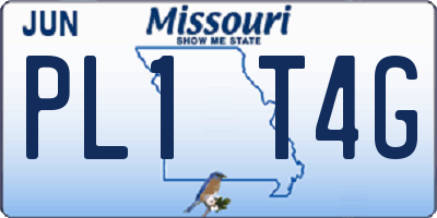 MO license plate PL1T4G