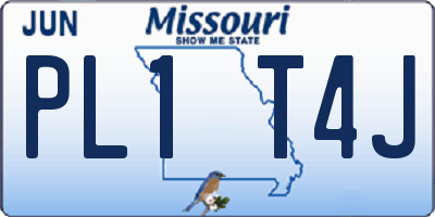 MO license plate PL1T4J