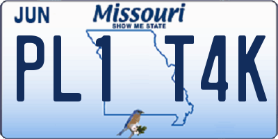 MO license plate PL1T4K