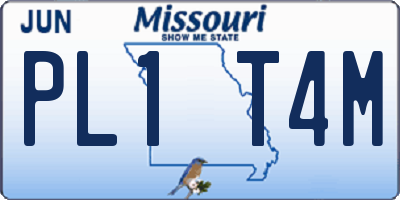 MO license plate PL1T4M