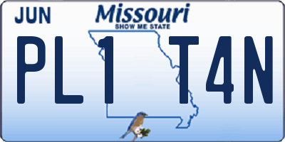 MO license plate PL1T4N