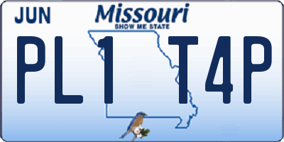 MO license plate PL1T4P