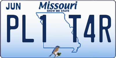 MO license plate PL1T4R