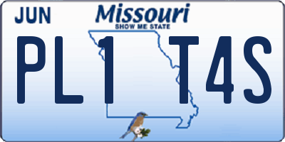 MO license plate PL1T4S