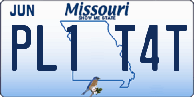 MO license plate PL1T4T
