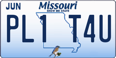 MO license plate PL1T4U