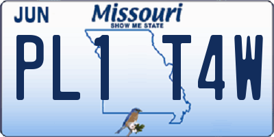 MO license plate PL1T4W